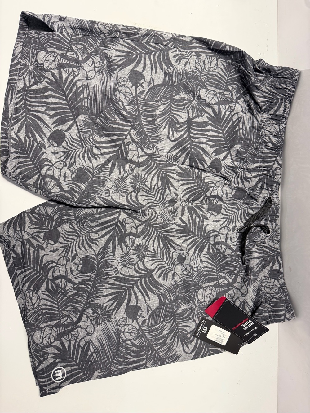 Travis Mathew Men's Gray Tropical Print Athletic Shorts